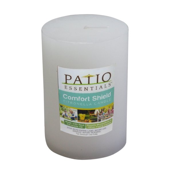 Patio Essentials Citronella Pillar Candle For Mosquitoes/Other Flying Insects 8 oz 01198